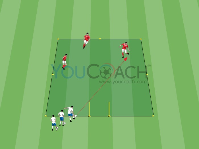3 v 1 + 2: pressing from the defenders under numerical inferiority