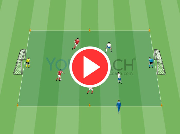 Aerobic workout for soccer players Match and race between the cones YouCoach