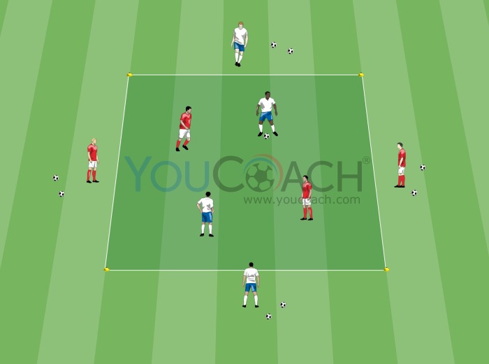 Ball possession 2 vs 2 + 2 supports