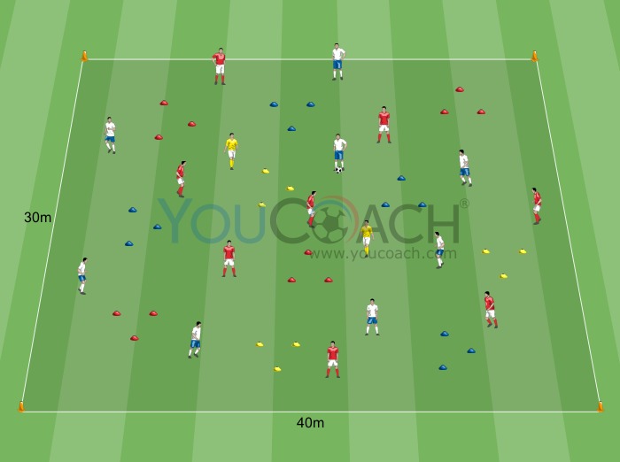 Ball possession 8 vs 8 with oriented control 