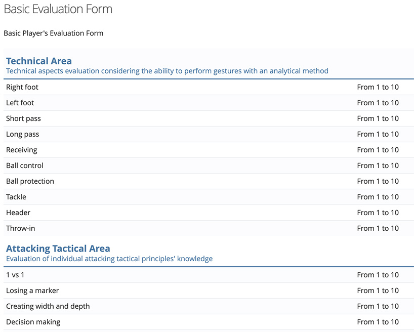 Basic Evaluation Form