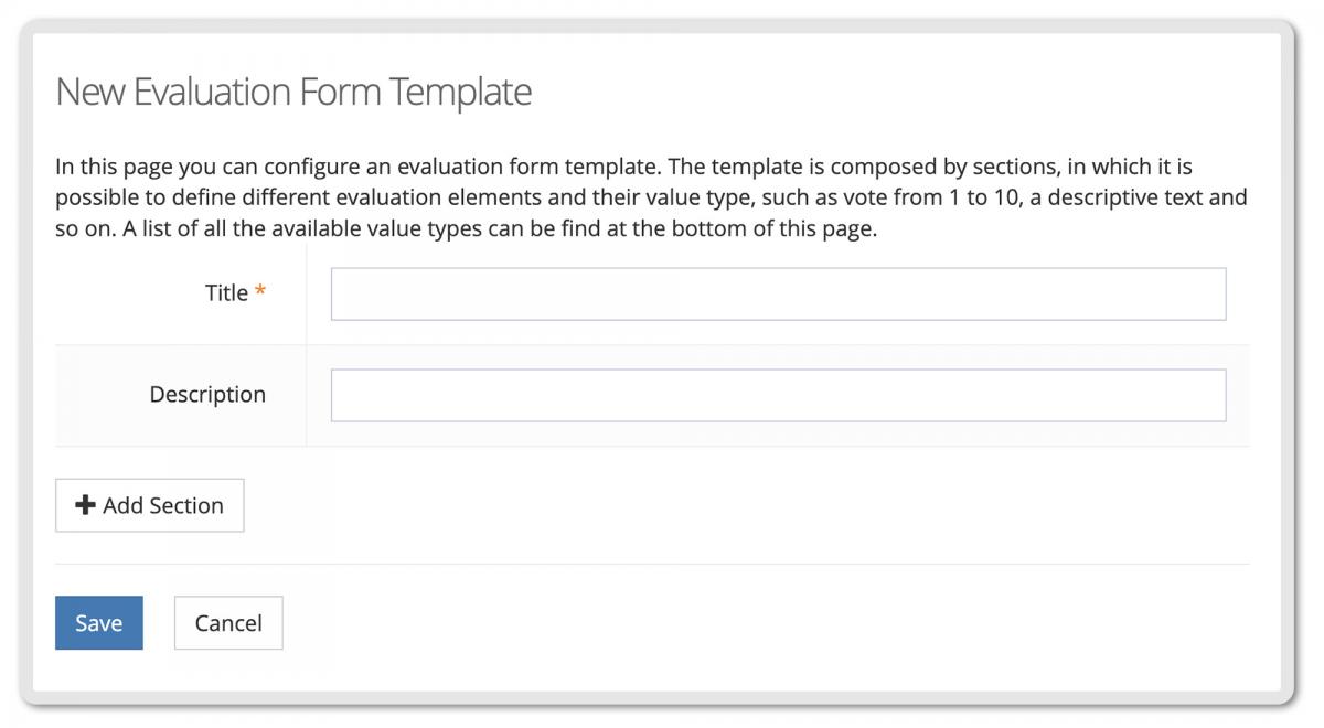 Evaluation form template