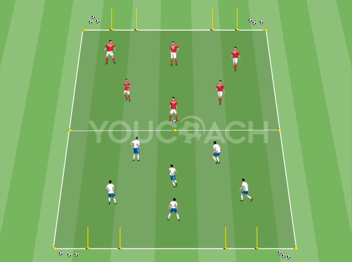 Attacking phase, goal after supporting pass