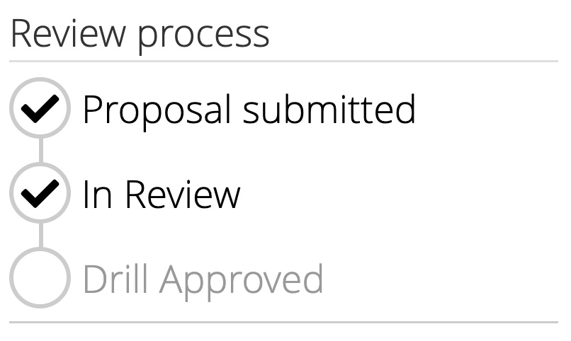 Review process of a drill