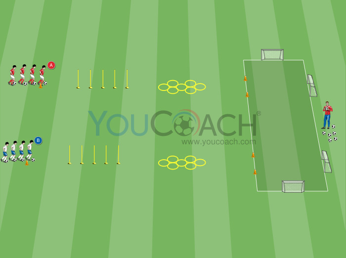 Motor course with shooting and 1 v 1