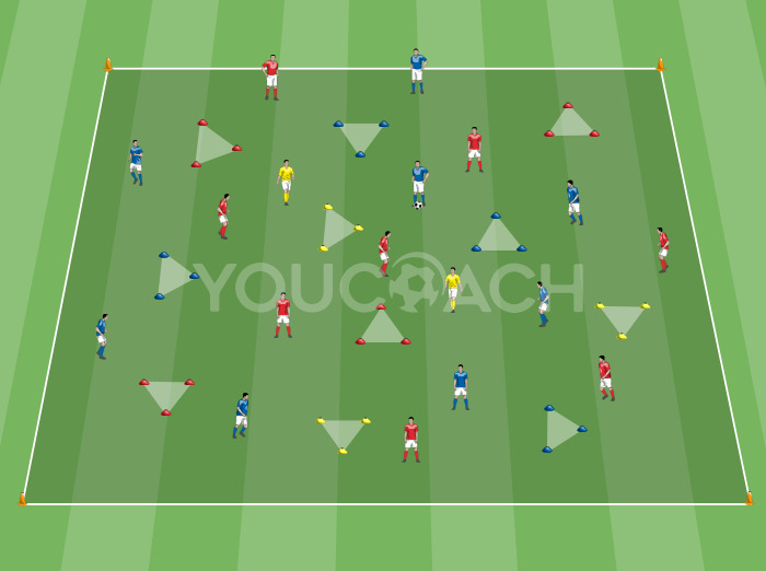 Ball possession 8 vs 8 with receiving to turn
