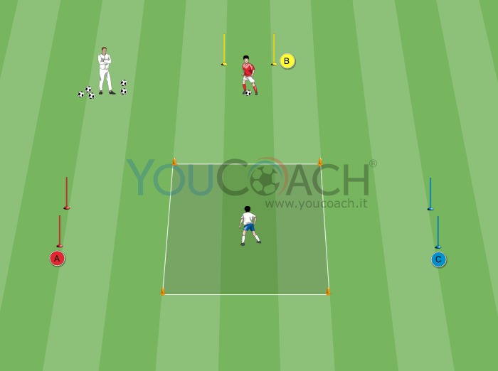 Reception and shielding of the ball