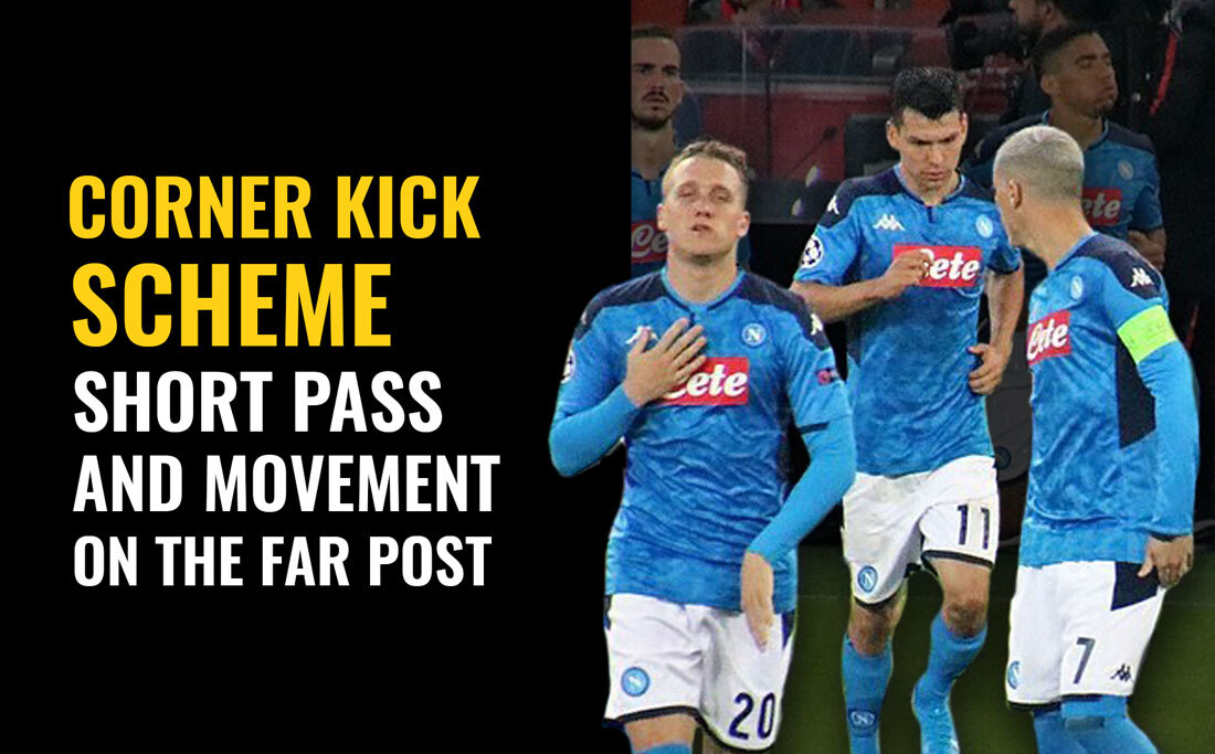 Short corner and movement Napoli Maurizio Sarri