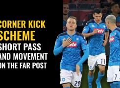 Short corner and movement Napoli Maurizio Sarri