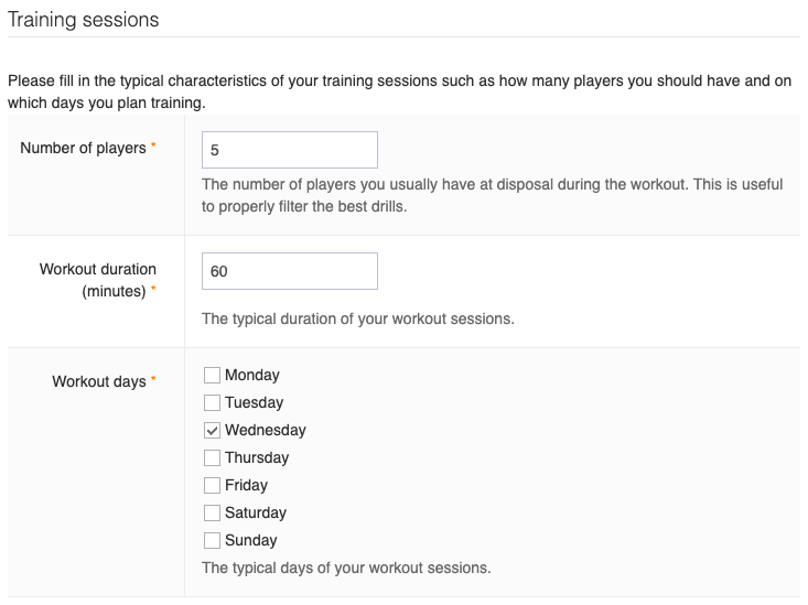 Training session phases YouCoachApp