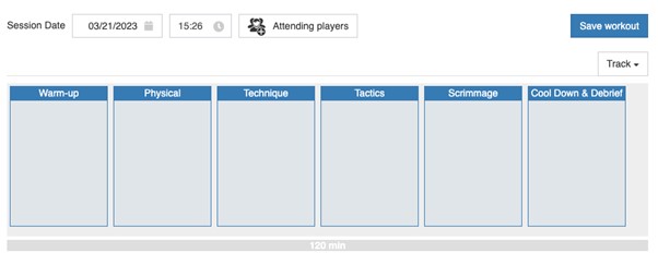 YouCoachApp drag & drop session planner